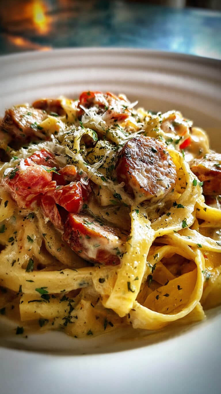 Creamy Cajun Sausage Pasta (One Pot)