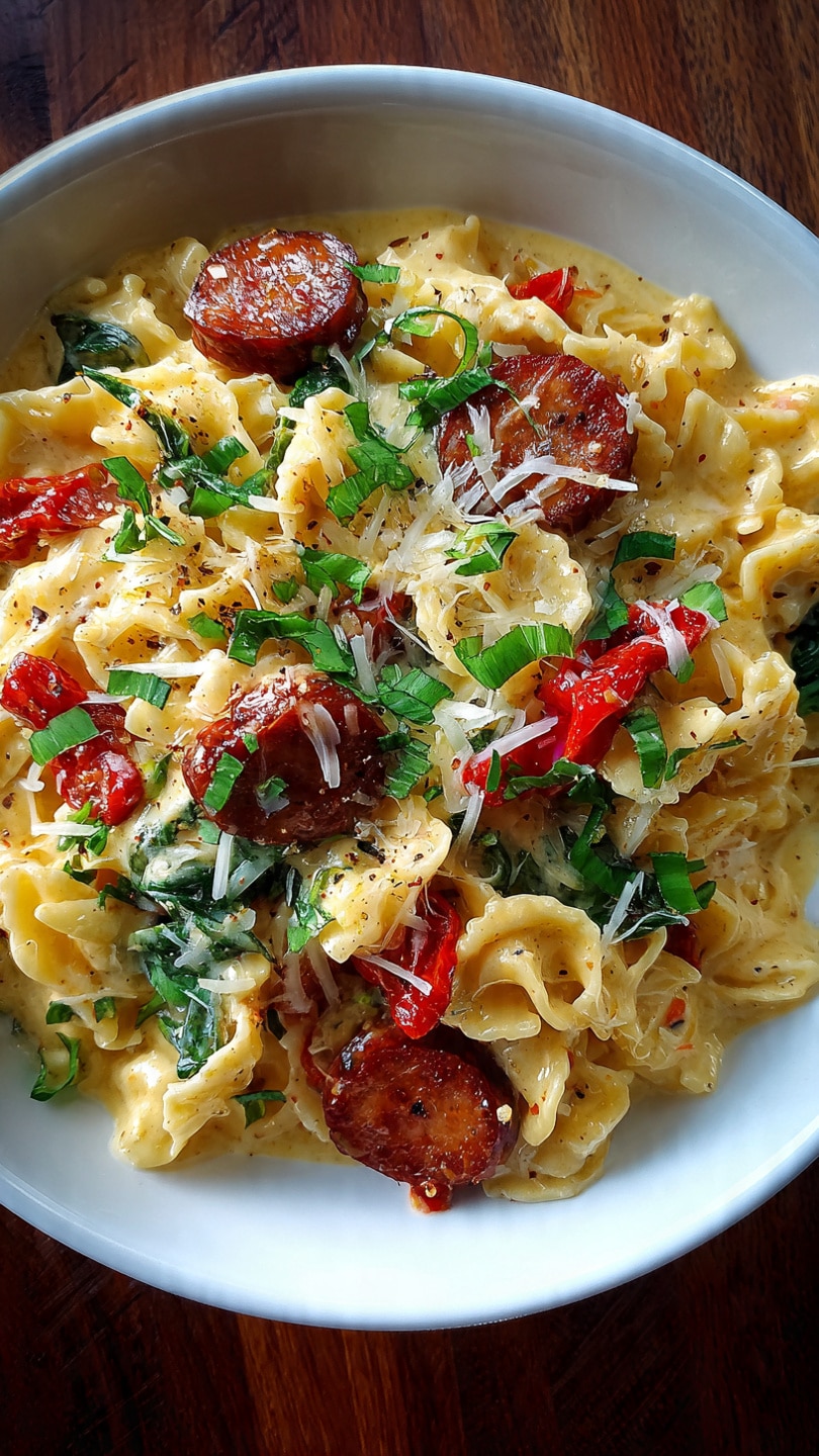 Creamy Cajun Sausage Pasta (One Pot)
