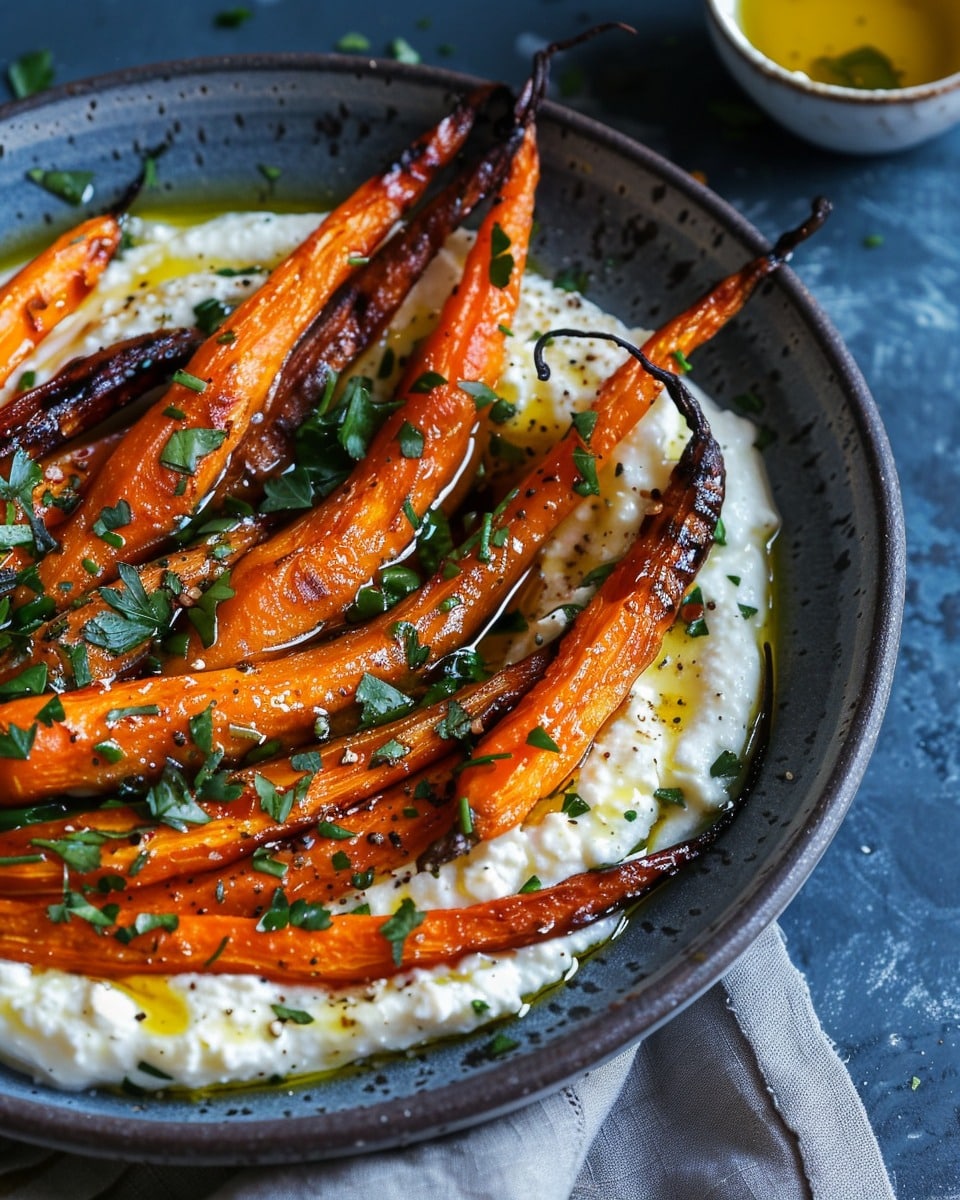 Roasted Carrots With Whipped Ricotta & Hot Honey