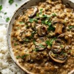 Cozy Lentil Mushroom Stroganoff
