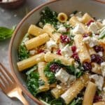 Feta & Cranberry Rigatoni Salad with Lemon Vinaigrette