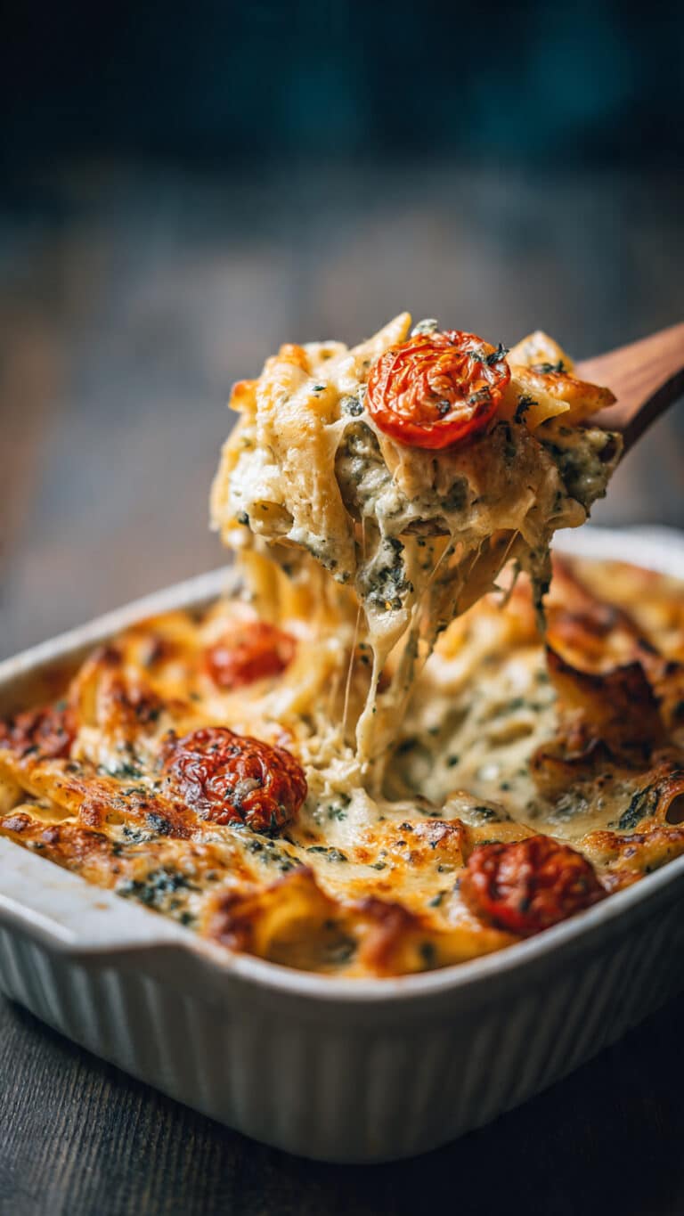 Creamy Pesto Chicken Pasta Bake