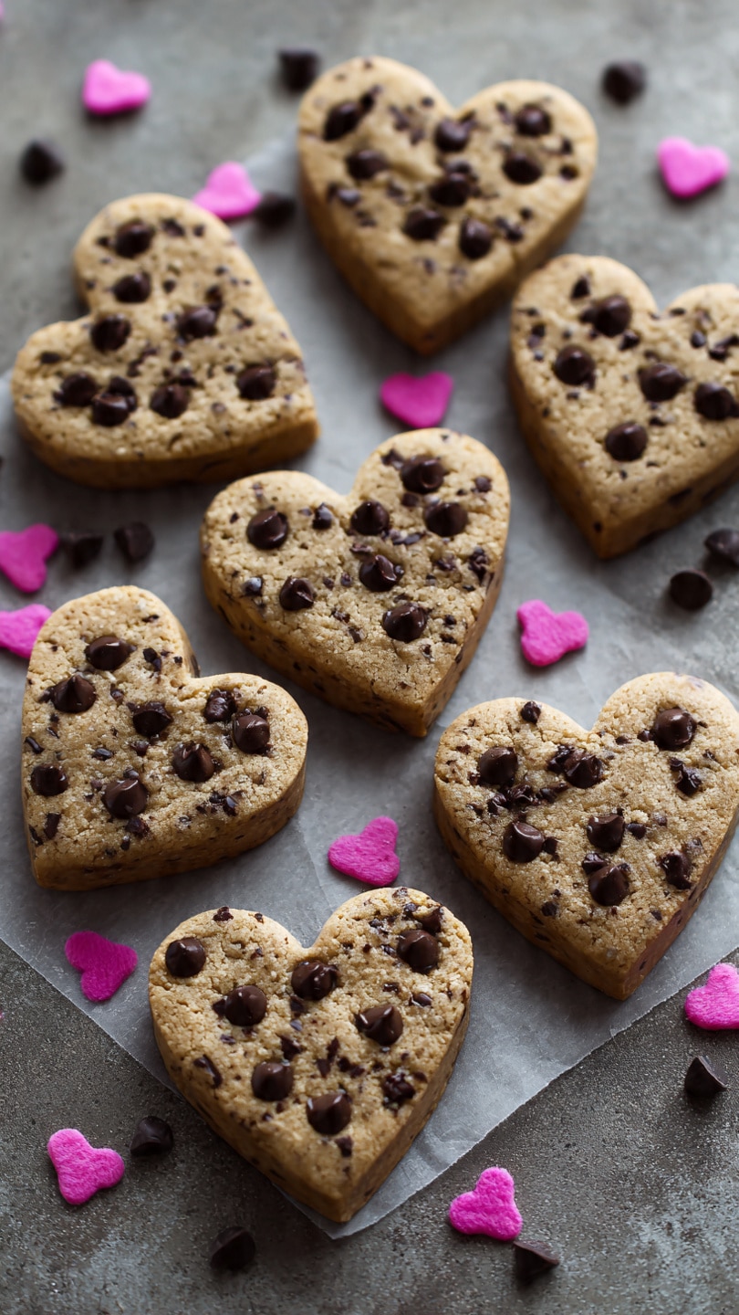 Heart Shaped Chocolate Chip Cookies