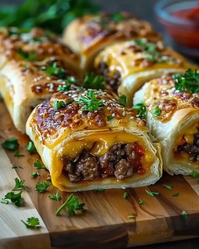 Garlic Butter Beef Cheeseburger Rollups