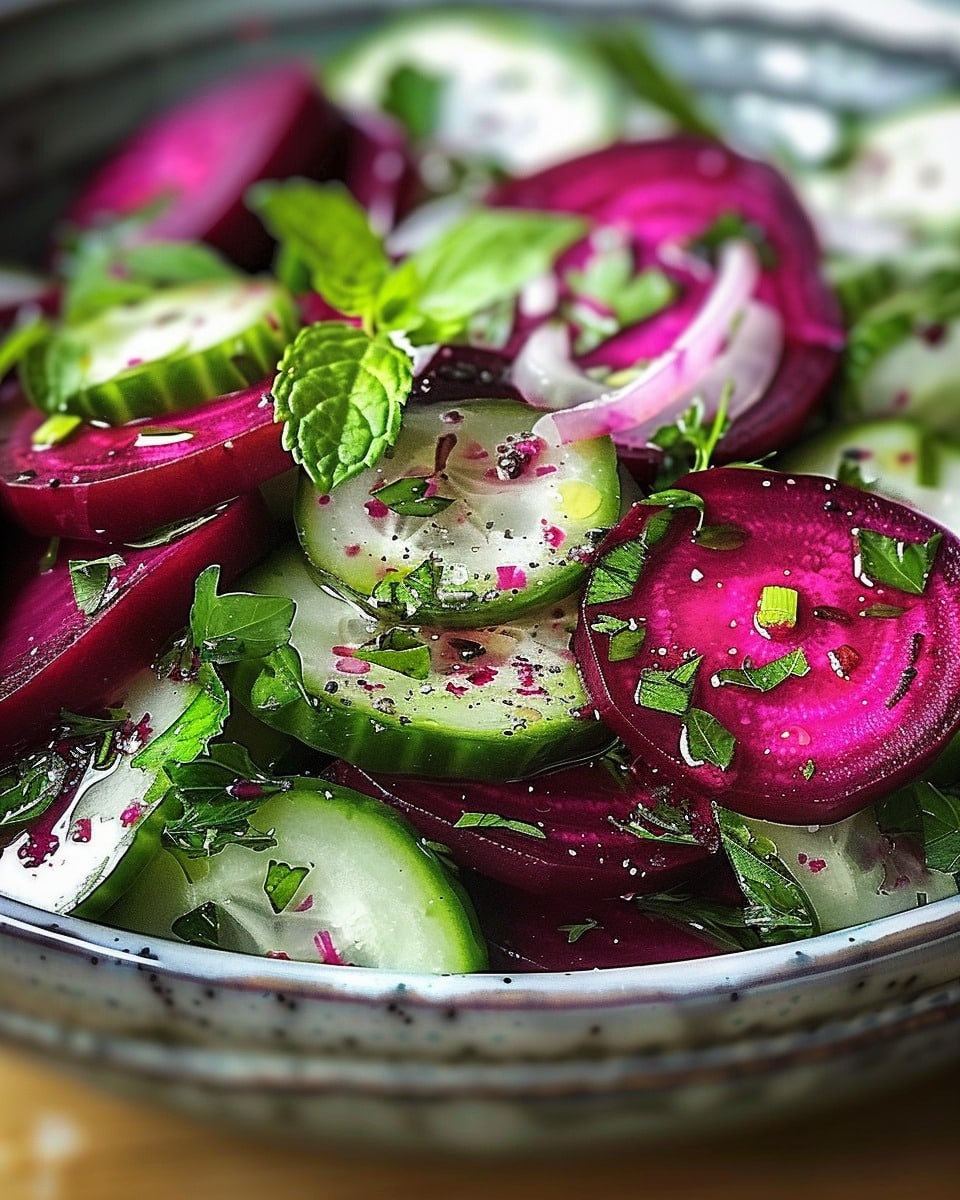 Crisp Cucumber and Beetroot Salad with Herb Dressing