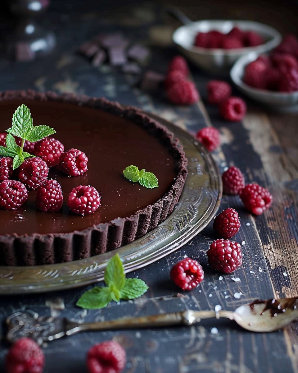 No Bake Dark Chocolate Tart