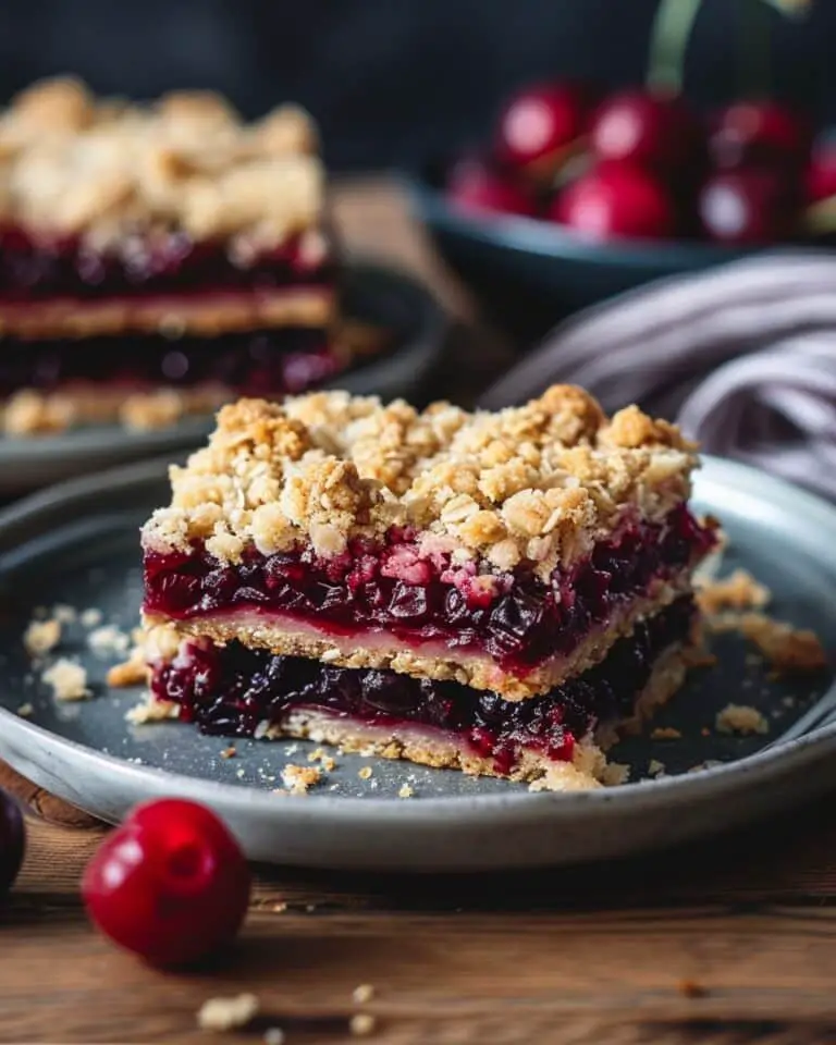 Sweet Cherry Crumble Bars