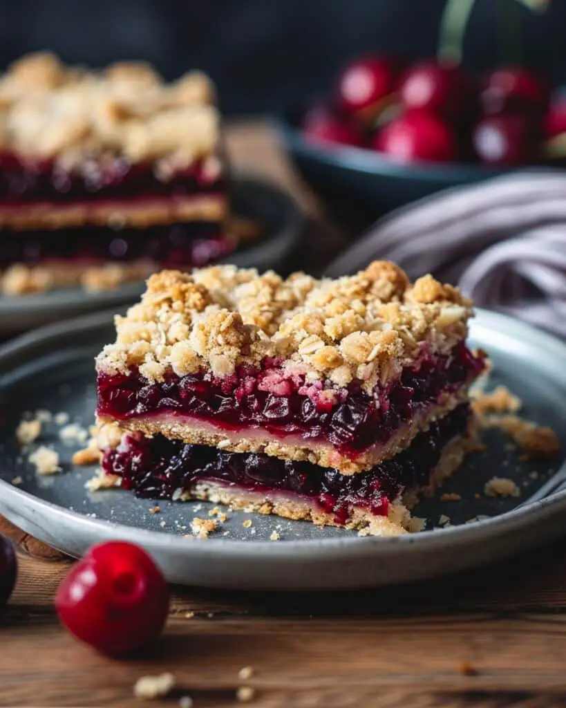 Sweet Cherry Crumble Bars