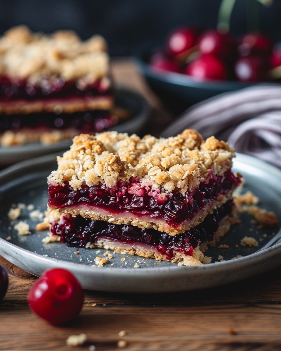 Sweet Cherry Crumble Bars