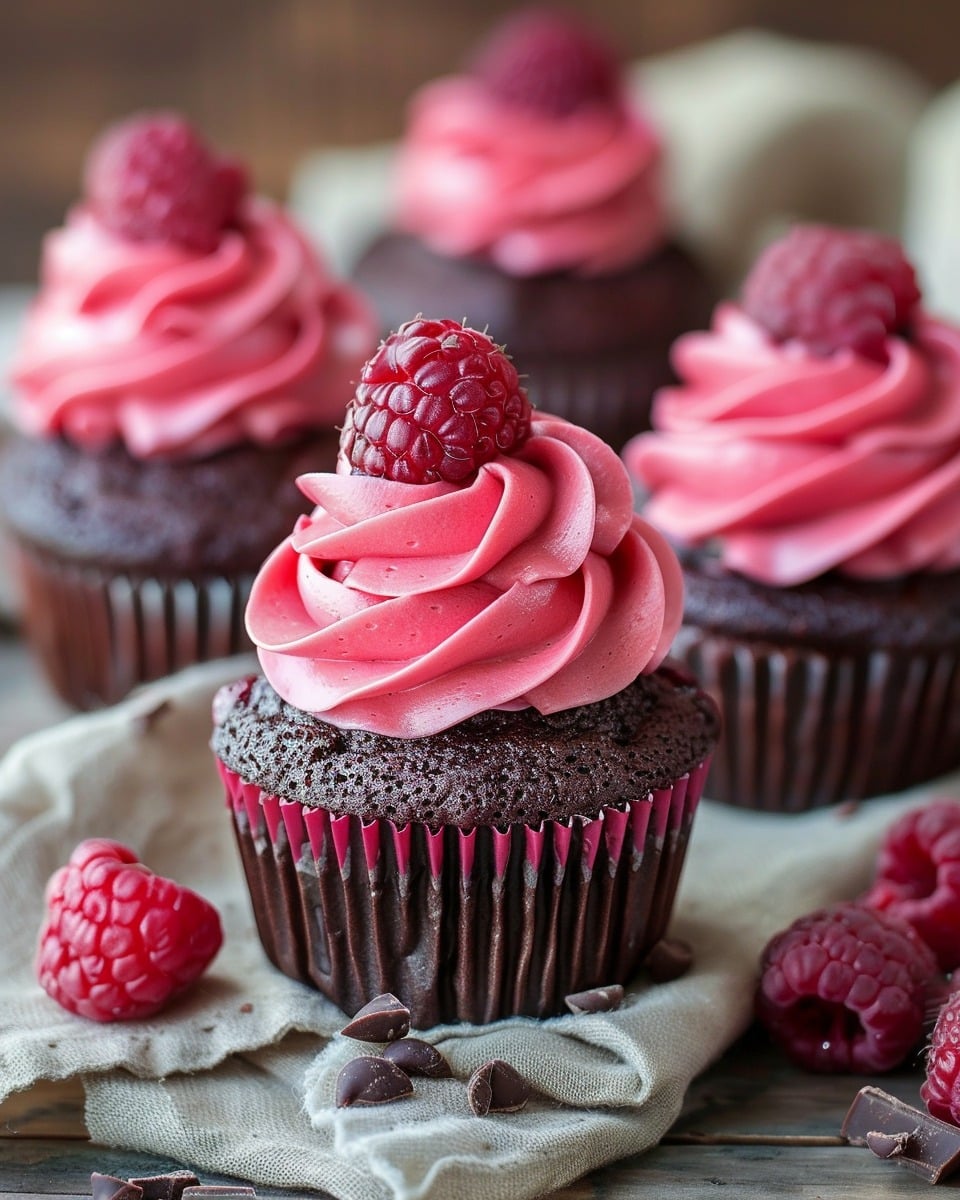 Molten Raspberry Chocolate Cupcakes