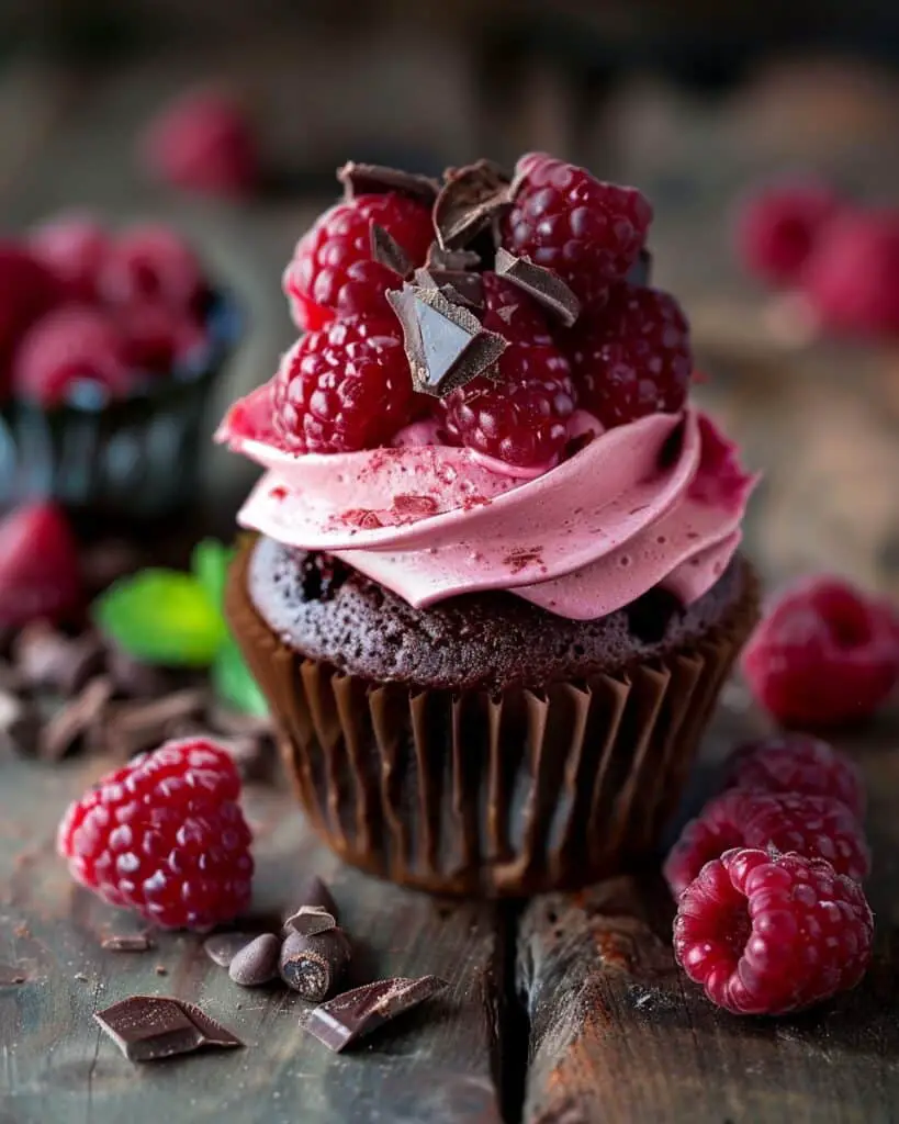 Molten Raspberry Chocolate Cupcakes