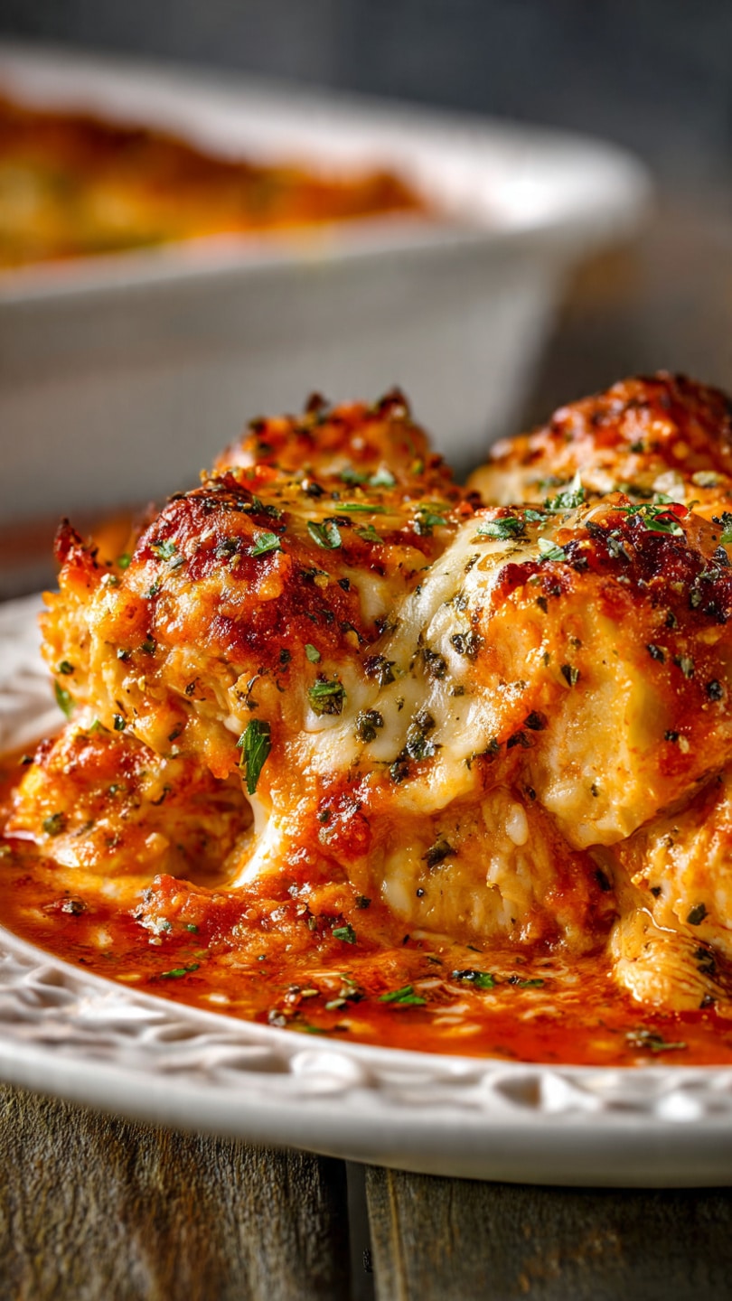 Hearty High Protein Chicken Parmesan Casserole