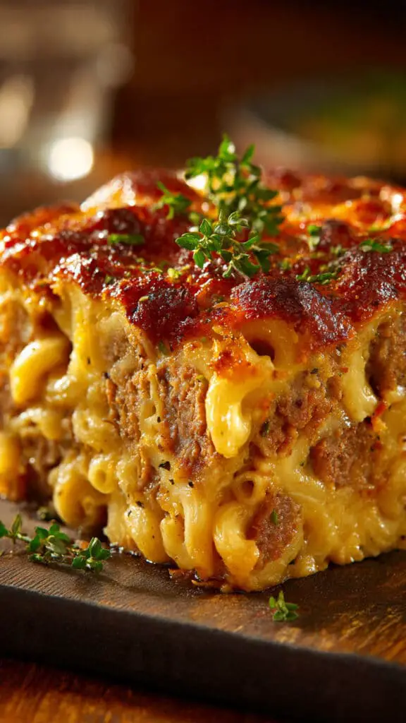 Irresistible Mac and Cheese Meatloaf Casserole
