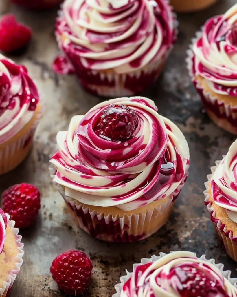 Raspberry Swirl Cupcakes