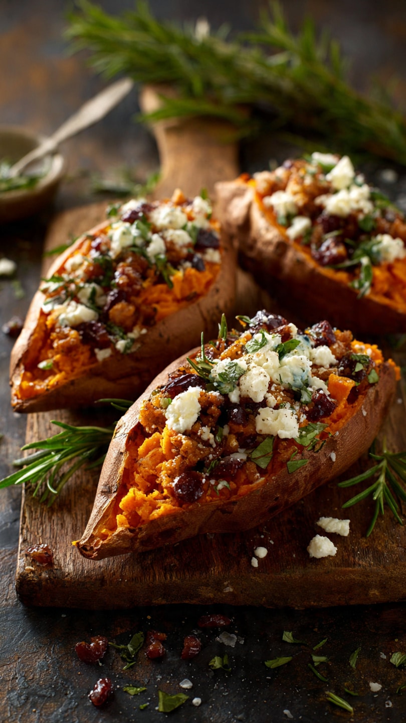 Mediterranean Stuffed Sweet Potatoes