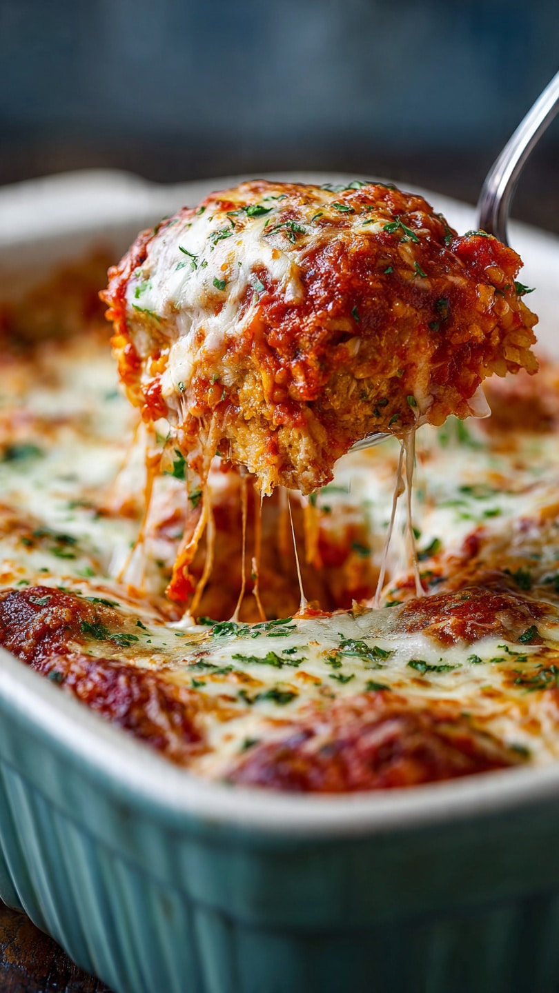 Hearty High Protein Chicken Parmesan Casserole