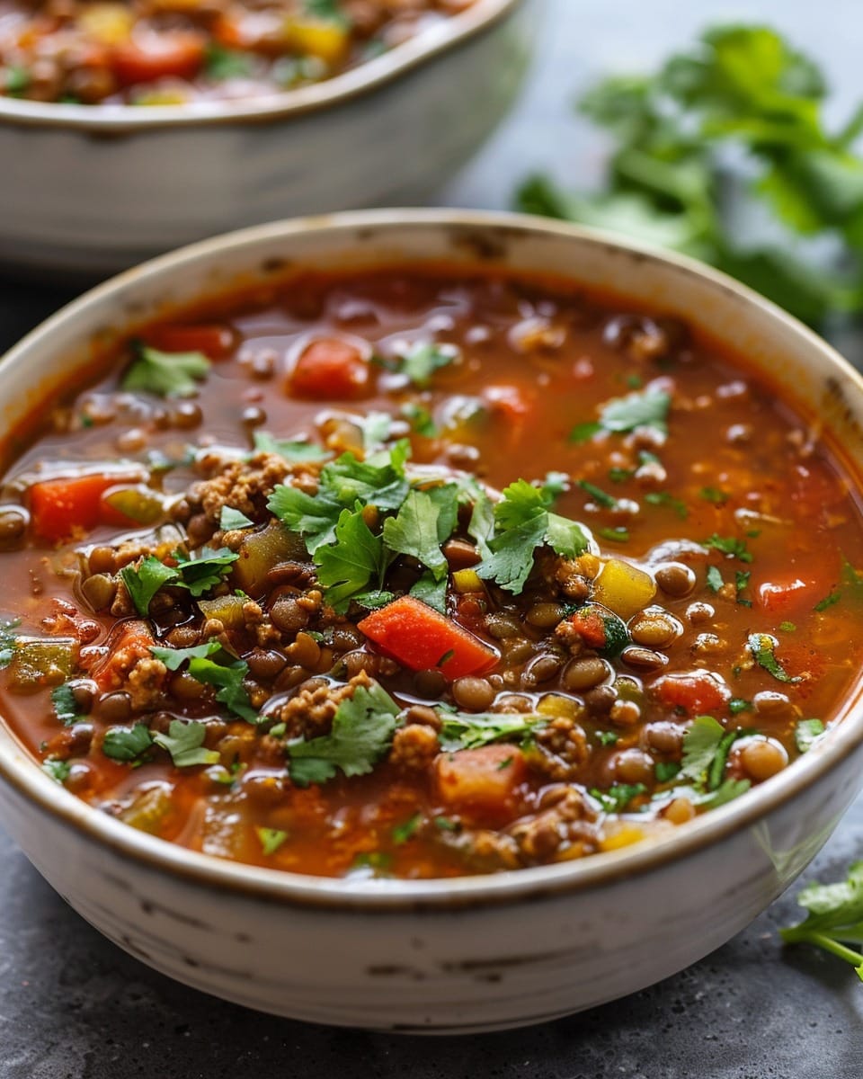 Decadent Lentil Tortilla Soup