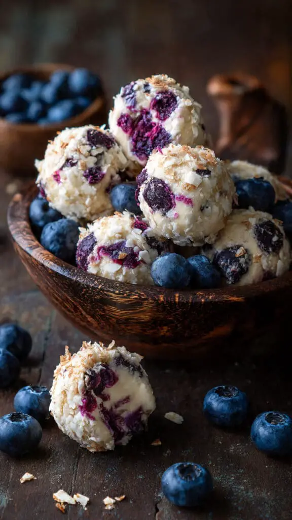 Blueberry Cheesecake Protein Bites