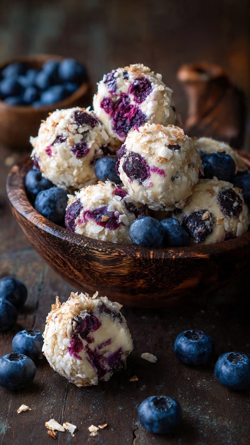Blueberry Cheesecake Protein Bites