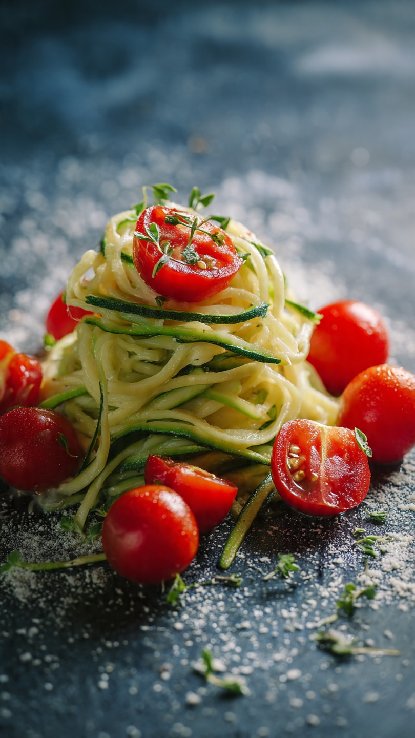 Fresh Garden Tomato Zucchini Pasta