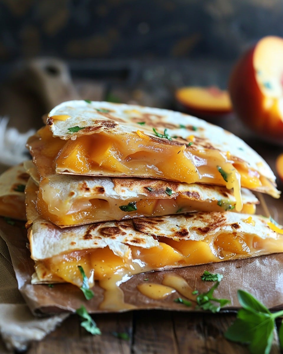 Sweet & Savory Peach Quesadillas