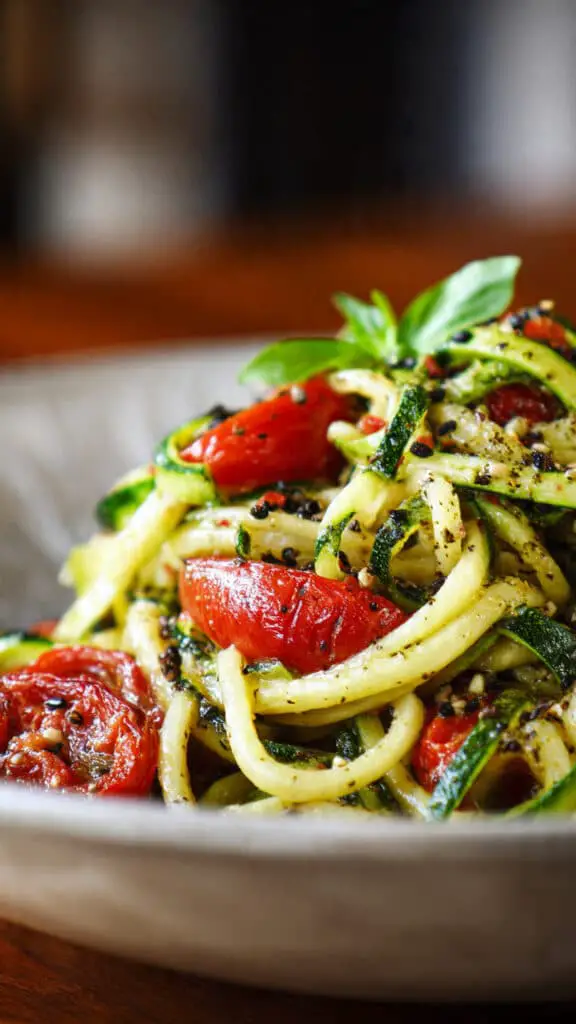 Fresh Garden Tomato Zucchini Pasta