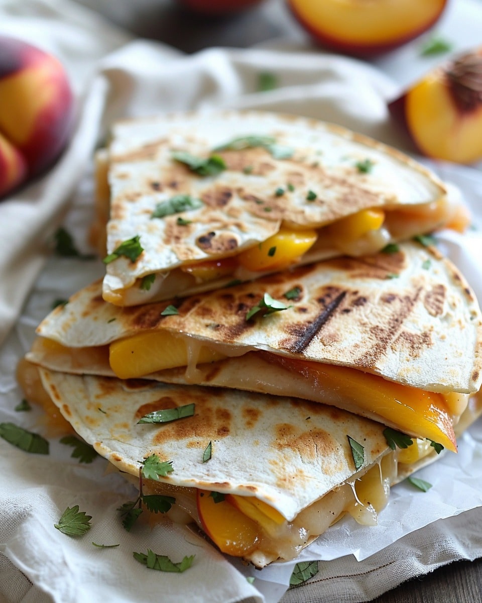 Sweet & Savory Peach Quesadillas