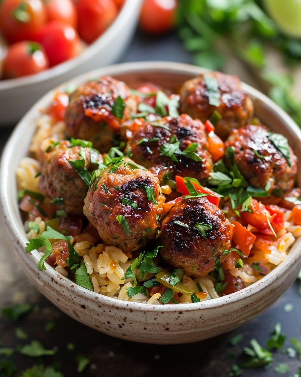 Mediterranean Chicken Meatball Bowls