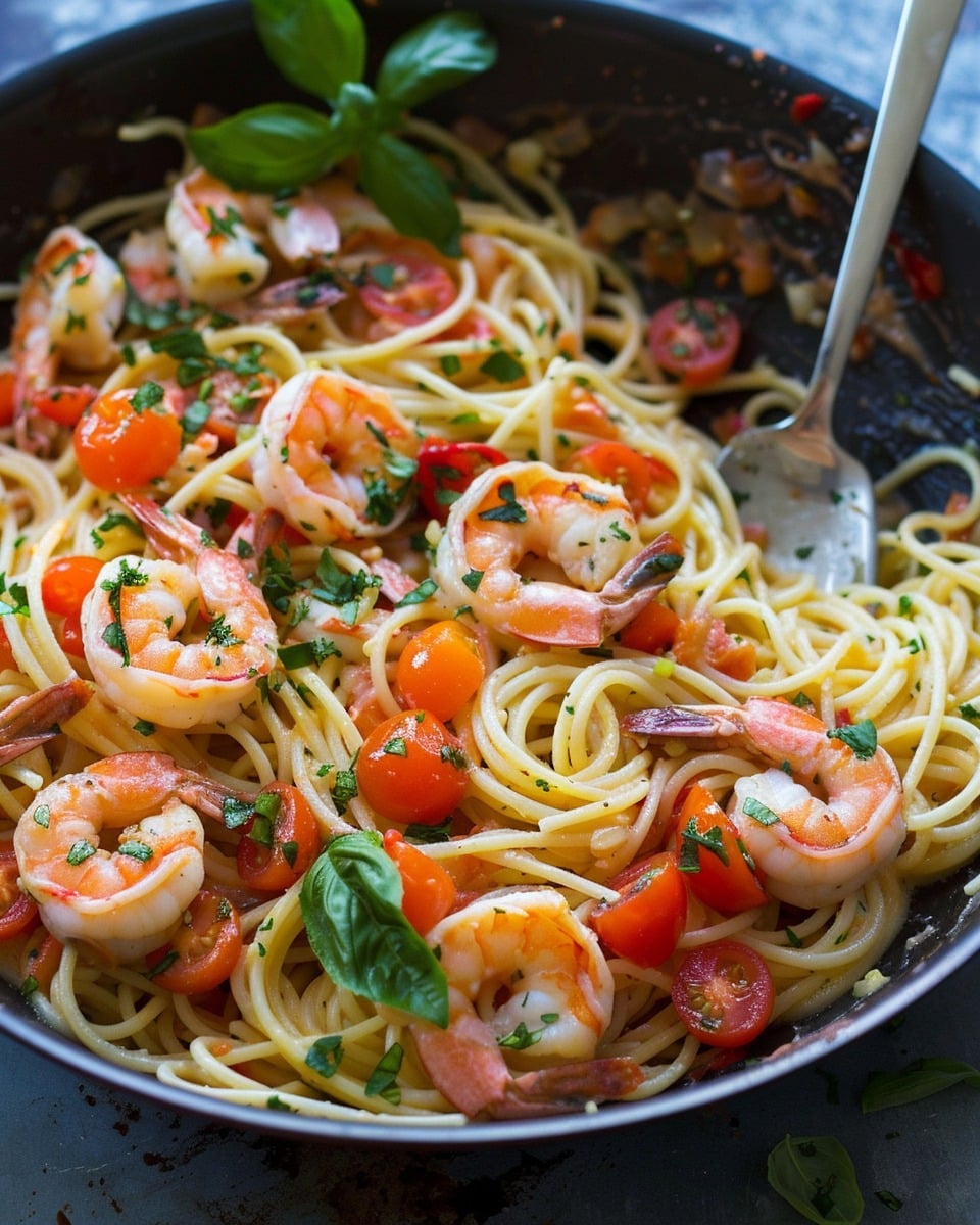 Creamy Lobster And Shrimp Spaghetti With Fresh Tomatoes