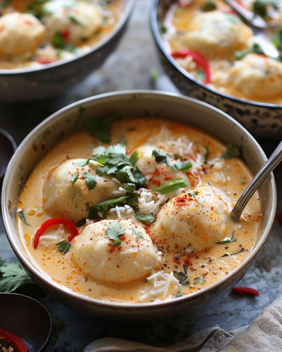Irresistible Coconut Curry Soup With Dumplings