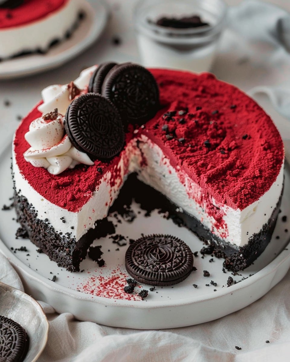 The Best Red Velvet Oreo Cheesecake