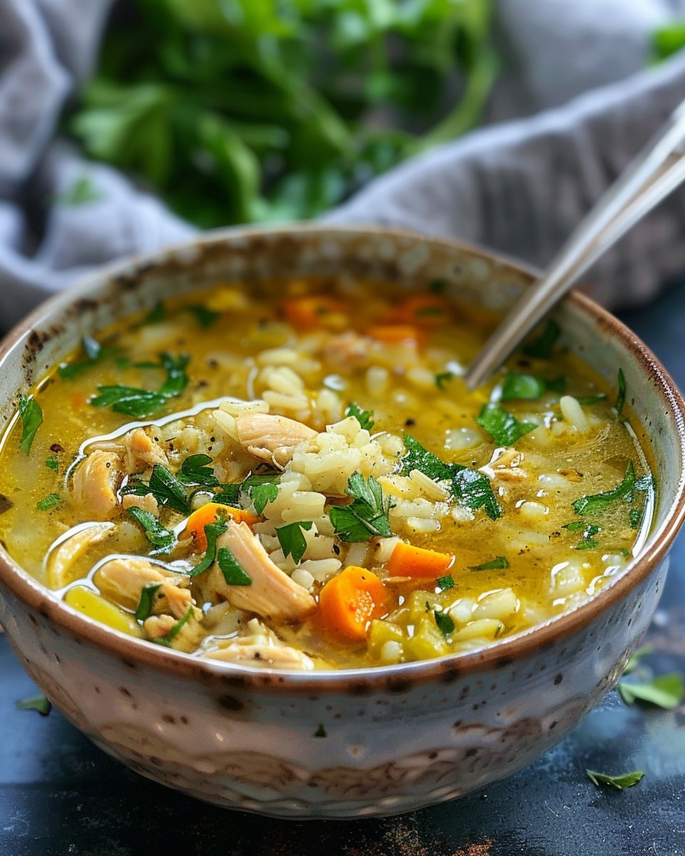 Lemon Ginger Turmeric Chicken And Rice Soup