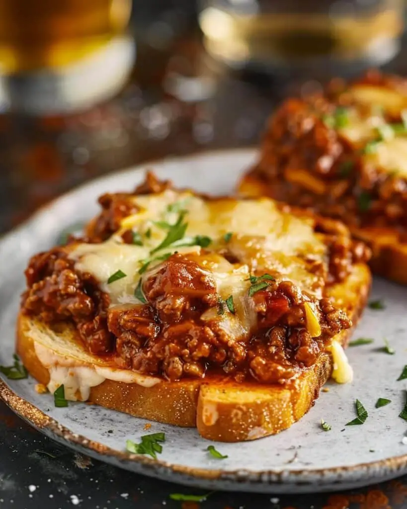 Cheesy Sloppy Joe Toast