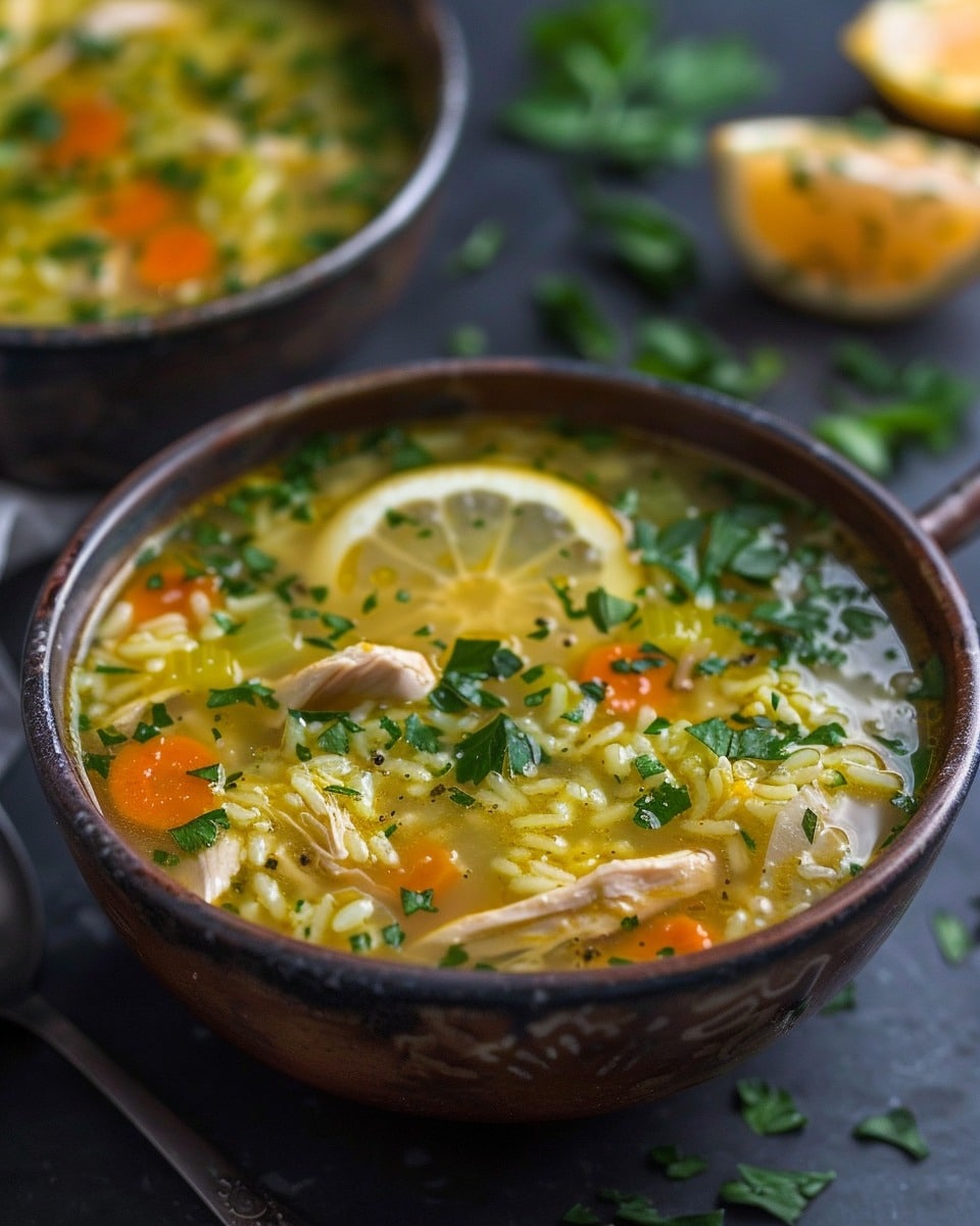 Lemon Ginger Turmeric Chicken And Rice Soup