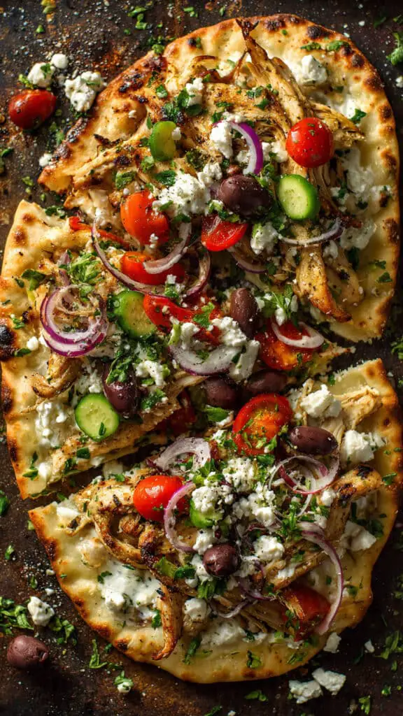 Greek Chicken Flatbread