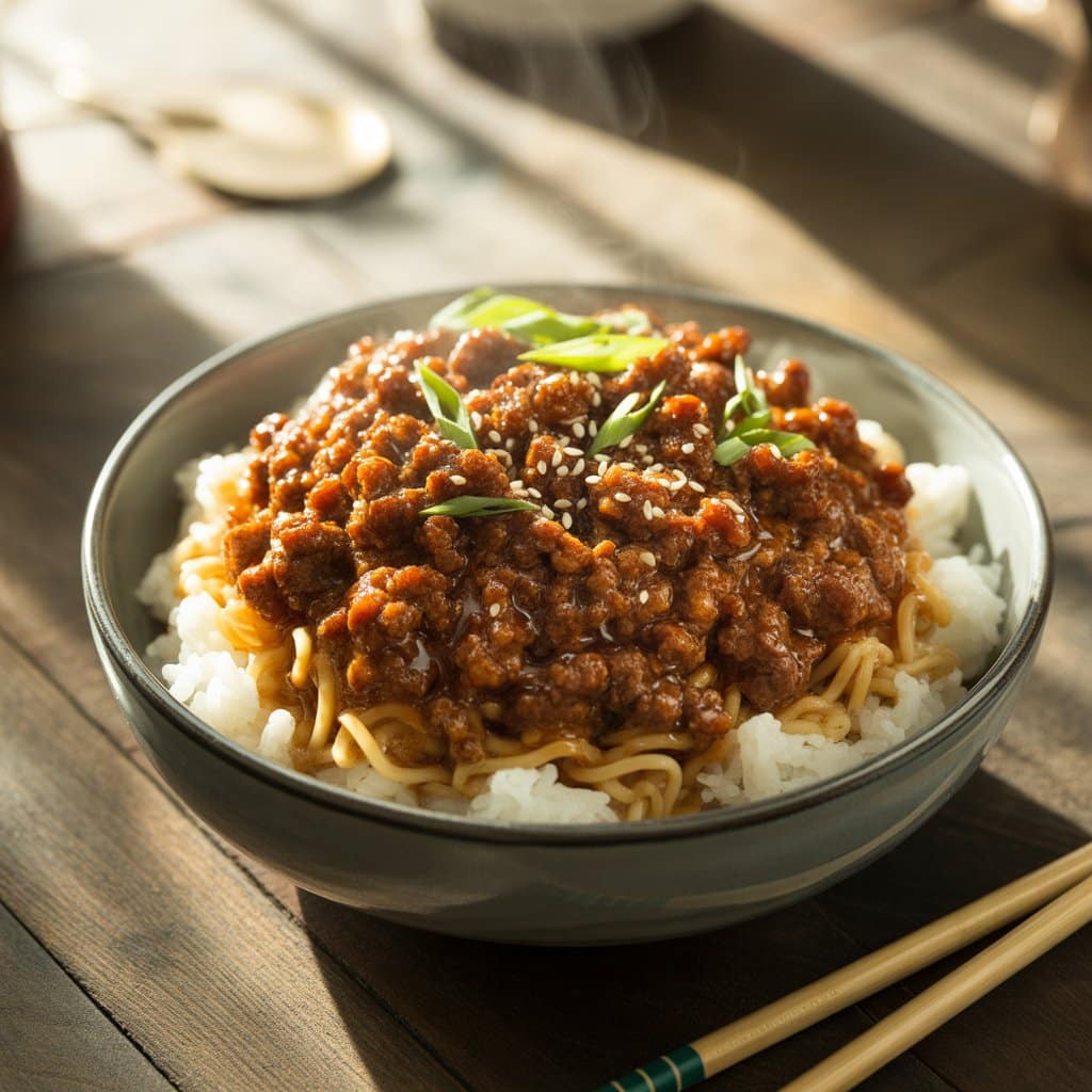 Spicy Sweet Ground Beef Hot Honey Bowl