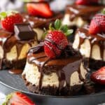 Chocolate-Covered Strawberry Cheesecakes