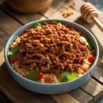 Spicy Sweet Ground Beef Hot Honey Bowl