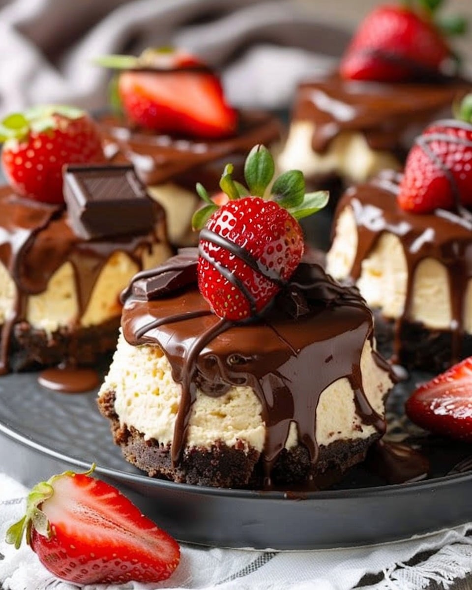 Chocolate-Covered Strawberry Cheesecakes