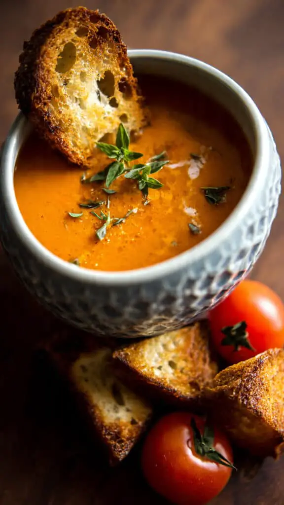 Creamy Roasted Tomato and Garlic Soup