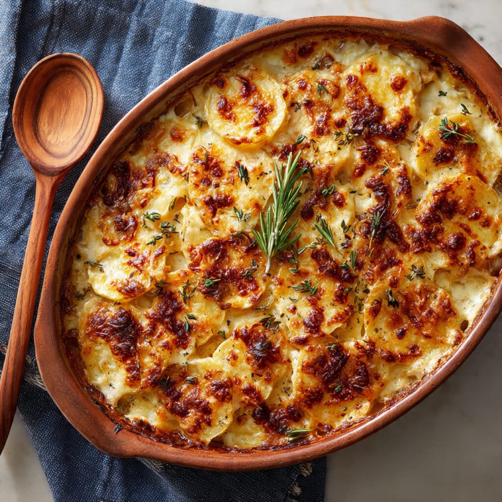 Creamy Gruyère and Caramelized Onion Scalloped Potatoes