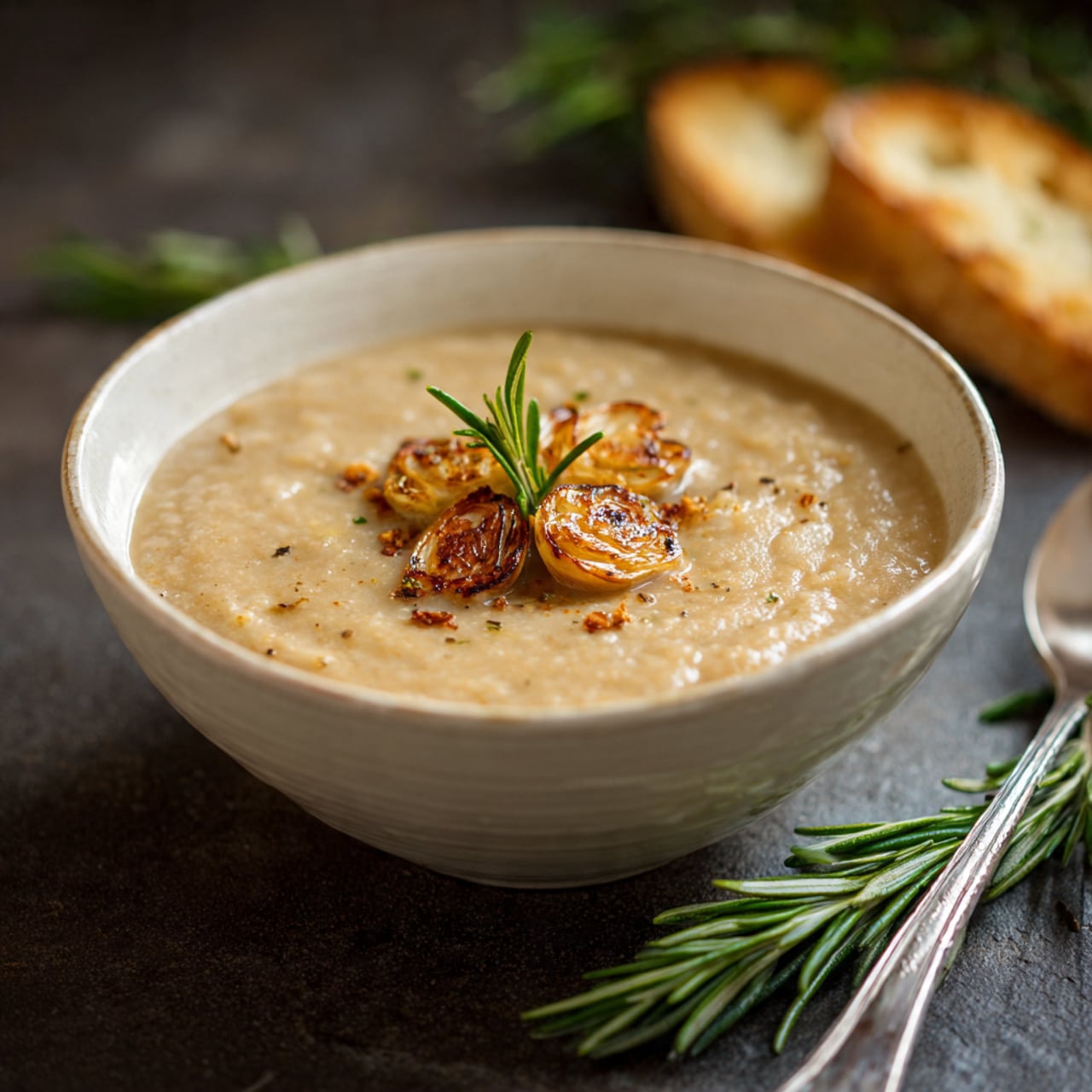 Rosemary Roasted Garlic Bean Soup