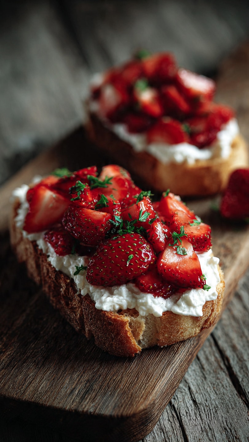 Roasted Strawberry Whipped Ricotta Toast