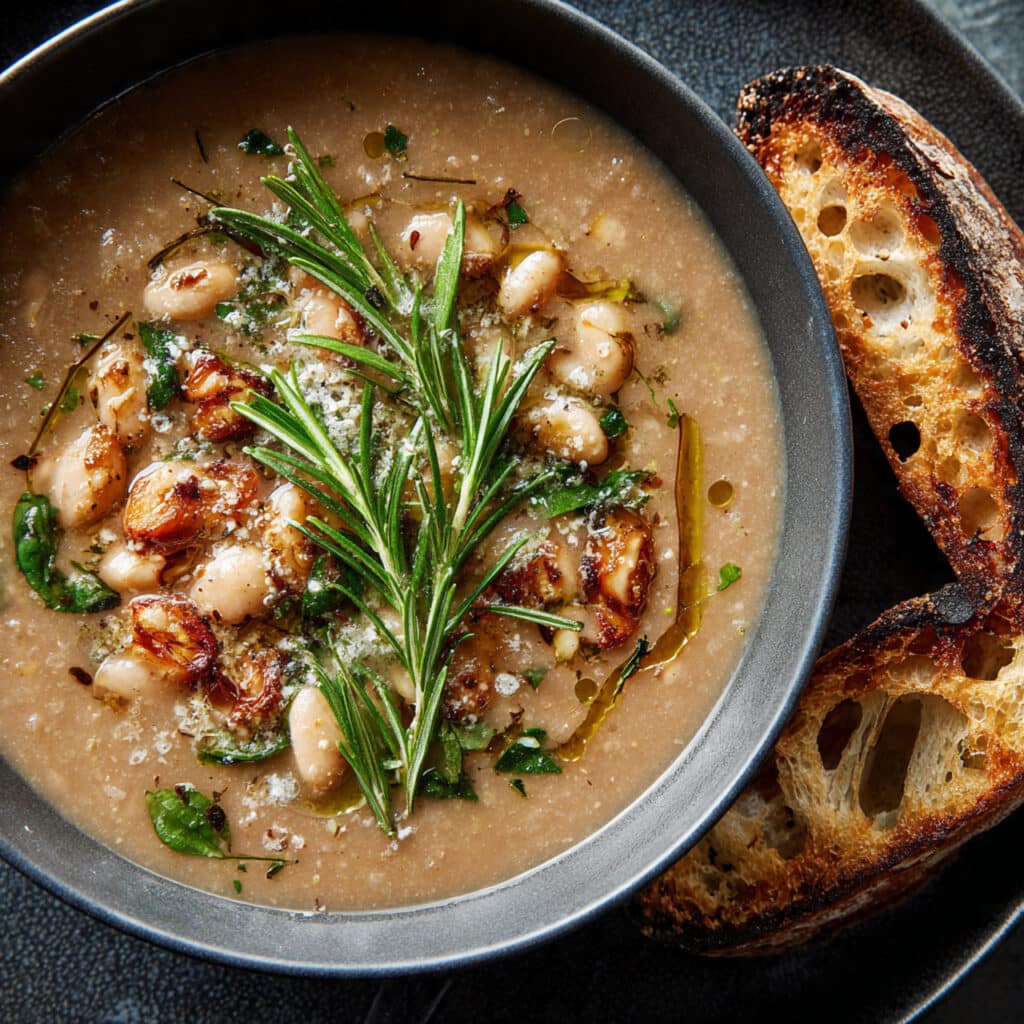 Rosemary Roasted Garlic Bean Soup