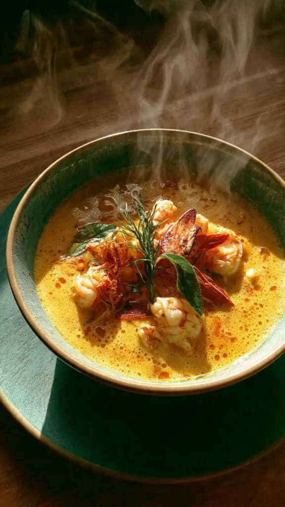 Creamy Saffron Seafood Soup