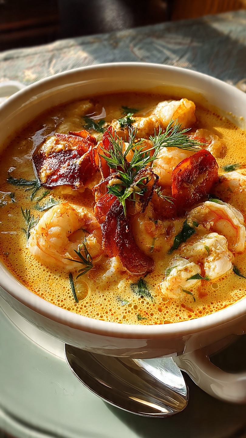 Creamy Saffron Seafood Soup