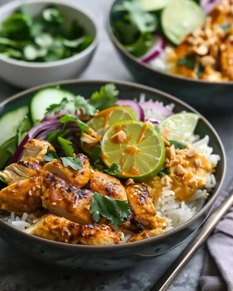 Chicken Satay Rice Bowls