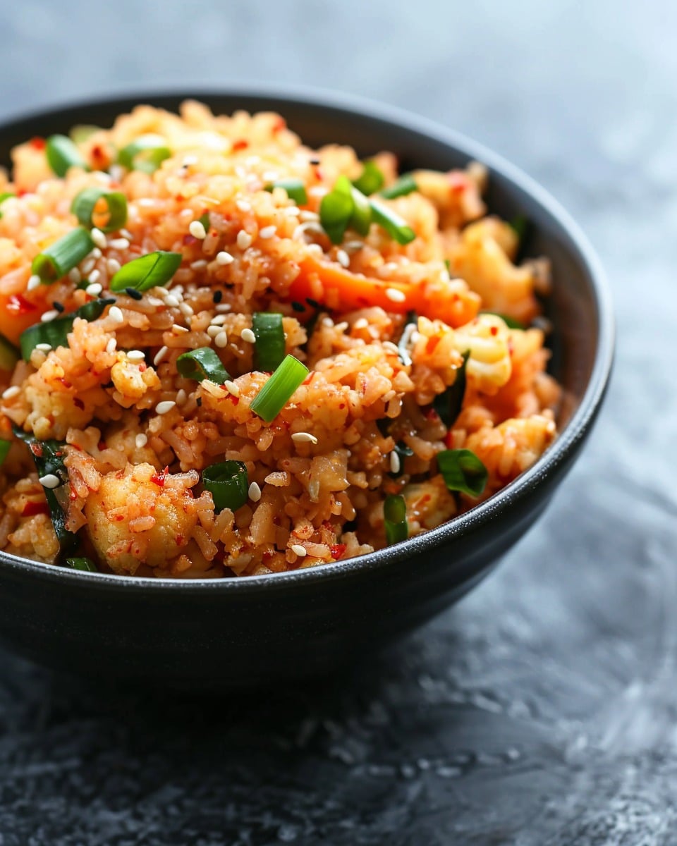Baked Kimchi Cauliflower Rice