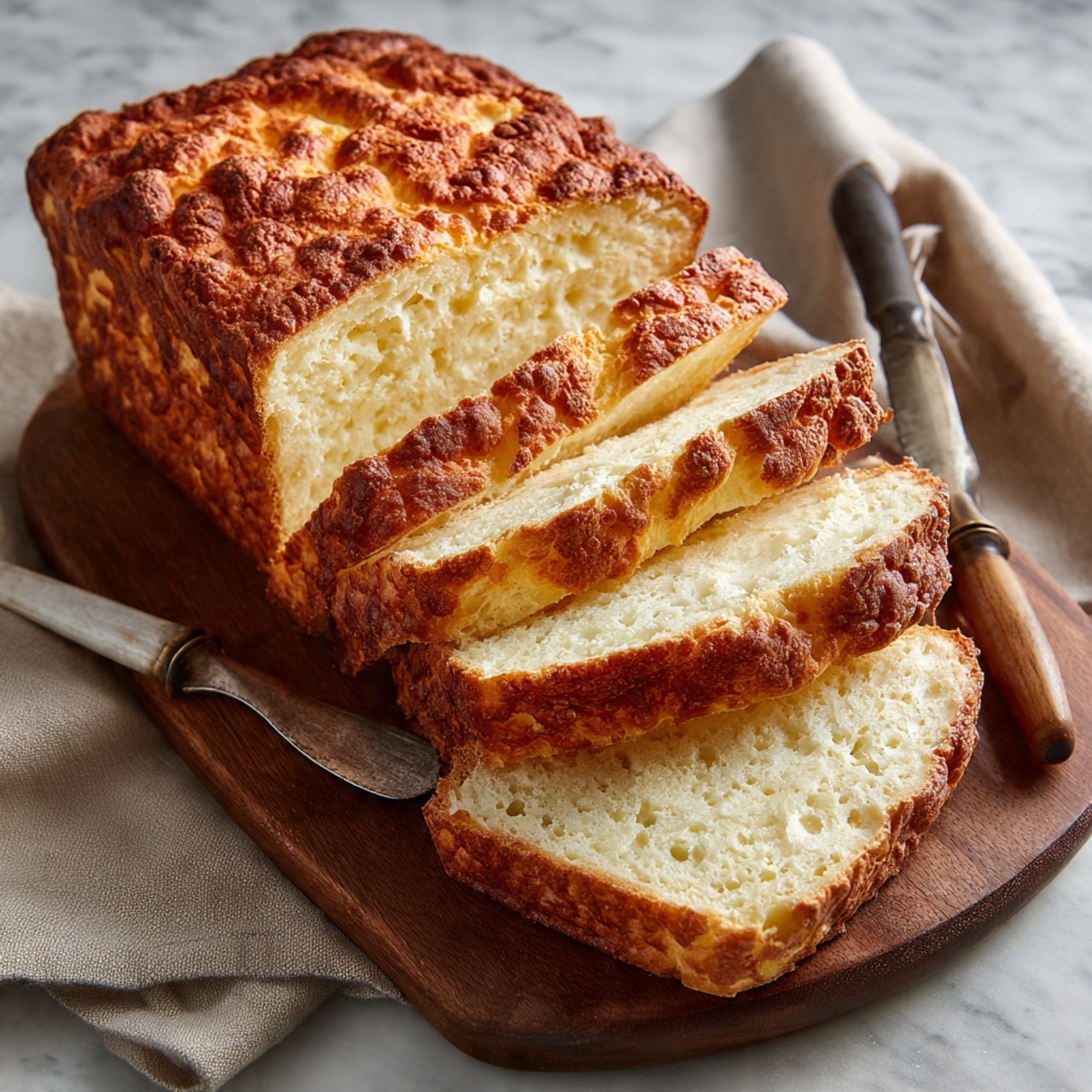 Easy 2-Ingredient Cottage Cheese Bread
