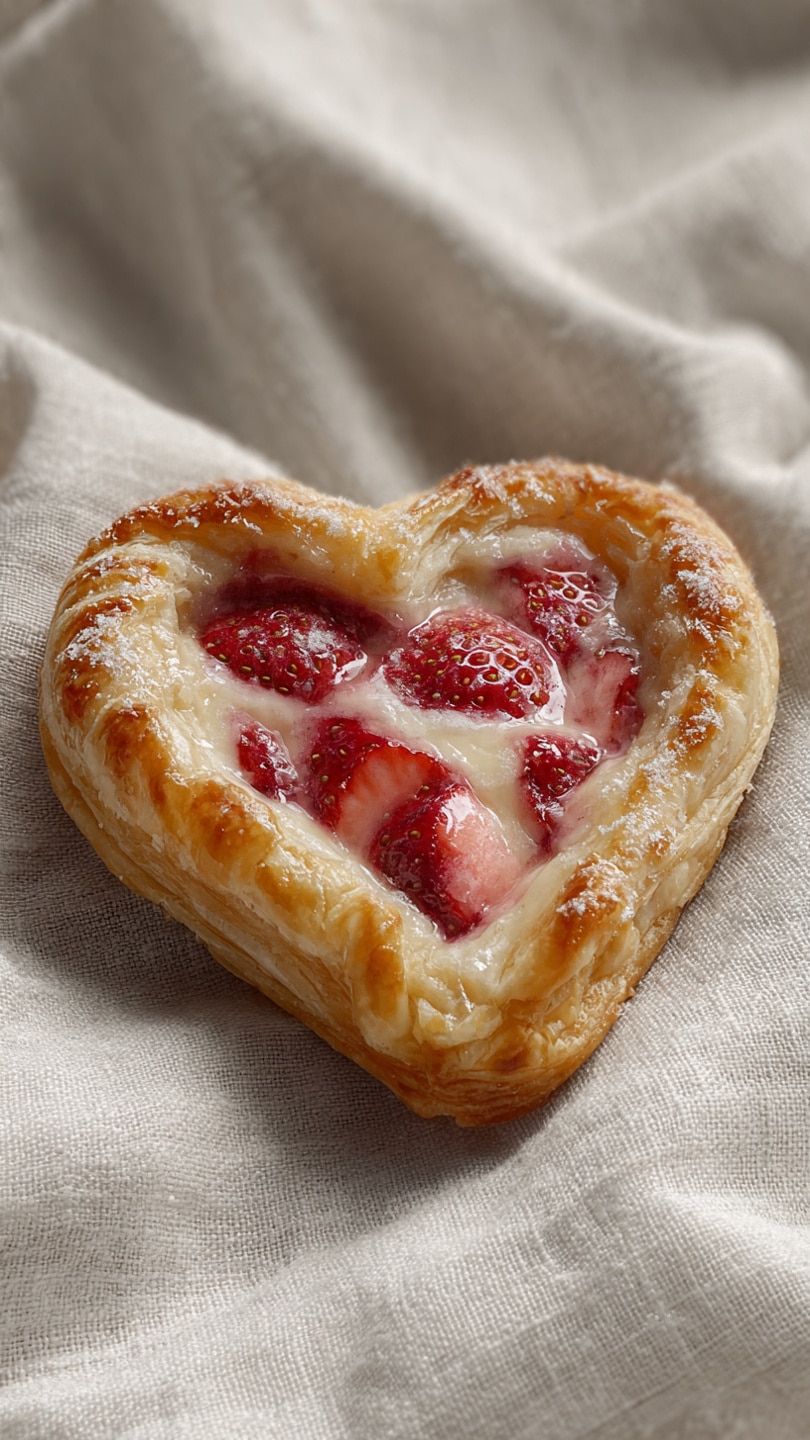 Delicious Strawberry Cream Cheese Heart Danishes